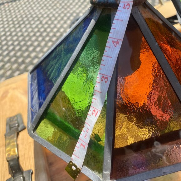 36-(VHD) Vintage. Stained Glass. Hanging. Lamps. - Picture 8 of 10